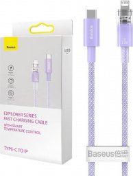 Kabel USB Baseus USB-C - Lightning 1 m Fioletowy (CATS010205)