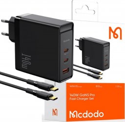Ładowarka Mcdodo Ładowarka sieciowa GaN 140W Mcdodo CH-2913 2x USB-C, USB-A (czarna)