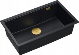 Zlewozmywak GraniteQ LOGAN 110 GraniteQ zlewozmywak pure carbon 76x44x23,5 cm 1-komorowy wpuszczany z syfonem manualnym złoty