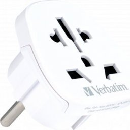  Verbatim 50-100 V Adapter podróżny, CEE7 (widelec) - gniazdo, biały, Verbatim