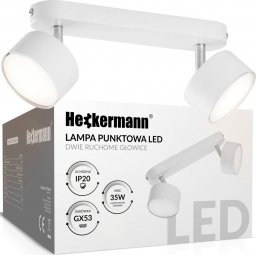 Lampa sufitowa Heckermann Lampa punktowa LED Heckermann 8795314A Biała 2x głowica