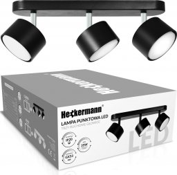Lampa sufitowa Heckermann Lampa punktowa LED Heckermann 8795316A Czarna 3x głowica