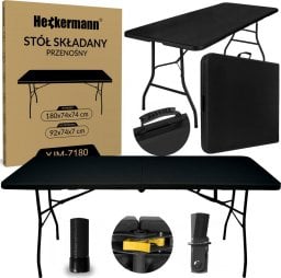  Heckermann Stół składany 180x74cm Heckermann XJM-Z180 Czarny