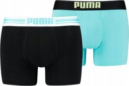  Puma Bokserki męskie Puma Placed Logo Boxer 2P błękitne, czarne 906519 10 S