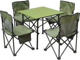 Royokamp  Zestaw turystyczny 5w1 stolik i 4 krzesła zielony
