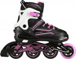 Rolki Nils Extreme NA1169A z wymienną płozą regulowane czarno-różowe r. 35-38