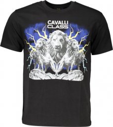  Cavalli Class CAVALLI CLASS T-SHIRT Z KRÓTKIM RĘKAWEM MĘSKI CZARNY S