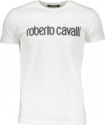  Roberto Cavalli ROBERTO CAVALLI BIAŁY T-SHIRT MĘSKI Z KRÓTKIM RĘKAWEM XL