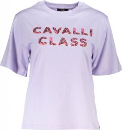  Cavalli Class CAVALLI CLASS FIOLETOWY T-SHIRT DAMSKI Z KRÓTKIM RĘKAWEM M