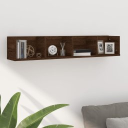 vidaXL vidaXL Półka ścienna na płyty CD, brązowy dąb, 100x18x18 cm