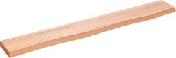  vidaXL vidaXL Półka, jasnobrązowa, 80x10x2 cm, lakierowane lite drewno dębowe