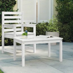 vidaXL vidaXL Stolik ogrodowy, biały, 82,5x50,5x45 cm, lite drewno sosnowe