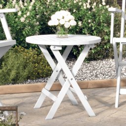 vidaXL vidaXL Składany stolik ogrodowy, biały, 46 cm, lite drewno akacjowe