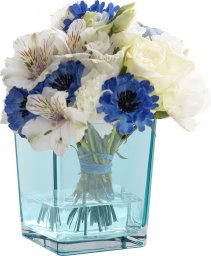  Trend Glass Pojemnik dekoracyjny turkusowy na kwiaty i kompozycje Violet Color Accent