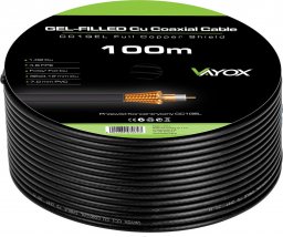  Vayox Przewód koncentryczny 1.02 Cu + 32x0.12mm Cu CC1-100GEL czarny Vayox 100m