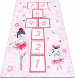  Dywany Łuszczów Dywan do prania JUNIOR 51828.802 Klasy, balerina dla dzieci, antypoślizgowy - różowy, 80x150 cm