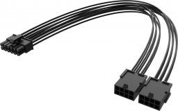  Akasa PCIe 12-pin - PCIe 8-pin x2, 0.3m, Czarny (AK-CBPW27-30BK)