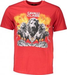  Cavalli Class CAVALLI CLASS T-SHIRT Z KRÓTKIM RĘKAWEM MĘSKI CZERWONY 2XL