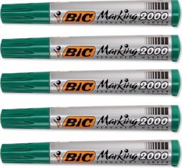  Bic Marker Permanentny Bic Zielony Okrągła Końcówka 5szt