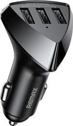 Ładowarka Remax Ładowarka samochodowa 3x USB, REMAX RCC322, 3.1A (czarna)