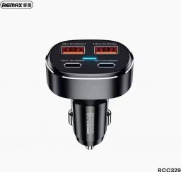 Ładowarka Remax Ładowarka samochodowa 2x USB, 2x USB-C, REMAX RCC329, 75W (czarna)