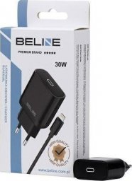 Ładowarka Beline Ładowarka sieciowa 30W GaN USB-C + kabel lightning, czarna