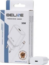 Ładowarka Beline Ładowarka sieciowa 30W GaN USB-C + kabel lightning, biała