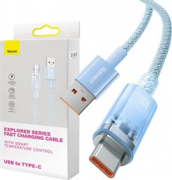 Kabel USB Baseus USB-A - USB-C 1 m Niebieski (CATS010403)