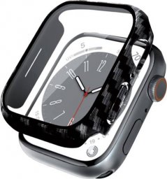  Crong Crong Hybrid Watch Case - Etui ze szkłem Apple Watch 45mm (Carbon)