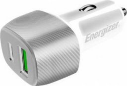 Ładowarka Energizer Energizer Ultimate - Ładowarka samochodowa USB-C & USB-A 38W PD + QC3.0 (Biały / Srebrny)