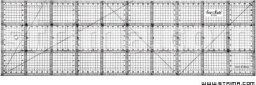  Donwei 1550 Liniał do patchworku, 150 x 500 mm, podziałka centymetrowa, czarny nadruk