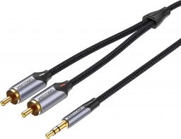 Kabel Vention Jack 3.5mm - RCA (Cinch) x2 1 m czarny (BCNBF)