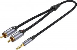 Kabel Vention Kabel 2xRCA (Cinch) jack to 3.5mm Vention BCNBD 0.5m (szary)