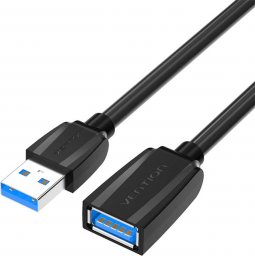 Kabel USB Vention USB-A - USB-A 3 m Czarny (VAS-A45-B300)