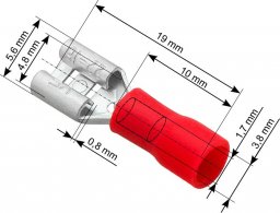  Prolech Konektor żeński izolowany 4.8mm / 10 sztuk