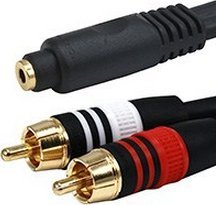 Kabel Monoprice Jack 3.5mm - RCA (Cinch) x2 0.15m czarny (0844660056126)