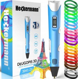 Długopis 3D Heckermann 3041-2Y Niebieski + 115m filamentu
