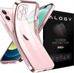  Alogy Etui Alogy TPU Luxury Case z osłonką na aparat do Apple iPhone 12 różowo-przezroczyste + Szkło