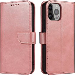  Hurtel Etui portfel z klapką podstawką do iPhone 15 Pro Max Magnet Case - różowe