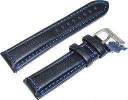 Diloy Skórzany pasek do zegarka 24 mm Diloy 393.24.52 czarny niebieski