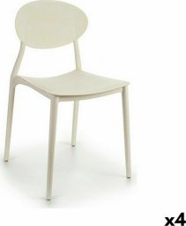  Gift Decor Krzesło do Jadalni Biały Plastikowy 41 x 81 x 49 cm (4 Sztuk)