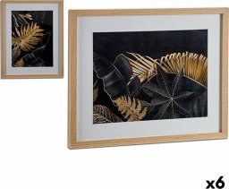  Gift Decor Obraz Liść roślin Drewno Szkło 42,8 x 53 x 3 cm (6 Sztuk)