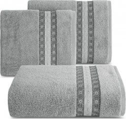  Eurofirany Ręcznik bawełniany z bordiurą MALIKA 50X90 srebrny