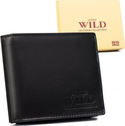  Always Wild Pojemny, skórzany portfel męski z kieszenią na dowód rejestracyjny  Always Wild NoSize
