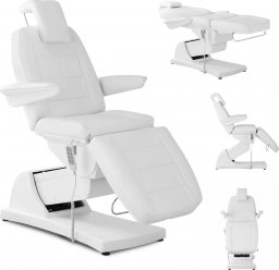 Physa Fotel kosmetyczny do tatuażu masażu spa elektryczny BATTIPAGLIA - biały Fotel kosmetyczny do tatuażu masażu spa elektryczny BATTIPAGLIA - biały