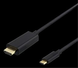 Kabel USB Deltaco USB-C - HDMI 2 m 4K@60Hz Czarny (USBC-HDMI-1020)