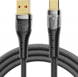 Kabel USB Rock ROCK Z21 Wzmacniany Kabel USB-C QC VOOC 6A 120cm : Kolor - czarny