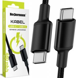 Kabel USB Heckermann USB-C - USB-C 2 m Czarny