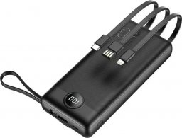 Powerbank 4kom.pl Powerbank Bateria zewnętrzna (POWER BANK) VEGER C20 - 20 000mAh (Micro + Typ C + Lightning 8-pin) czarny W2047