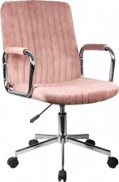 Krzesło biurowe Fabryka Mebli Akord Krzesło welurowe obrotowe FD-24 - Różowe